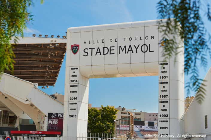 toulon stade mail rugby rct sport Entrée du stade Mayolà Toulon où se déroulent les matchs de Rugby du RCT