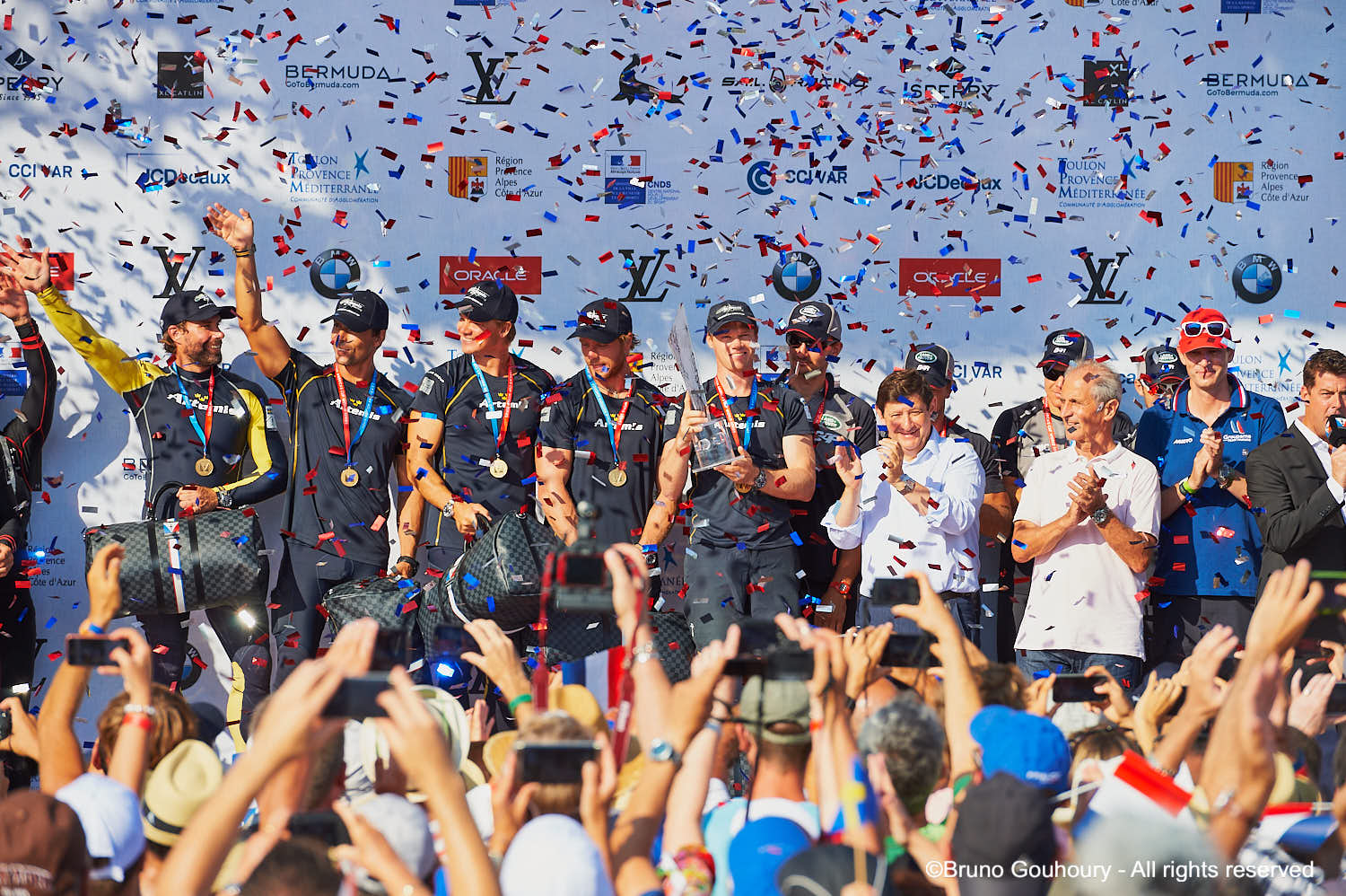 podium de la Louis Vuitton America's Cup World Series à Toulon